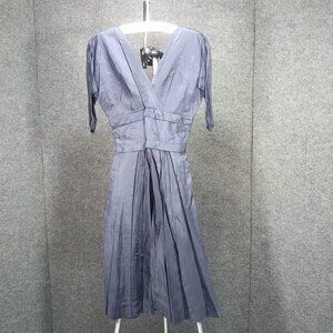 1950's Navy Polished Cotton Bow Circle Dress